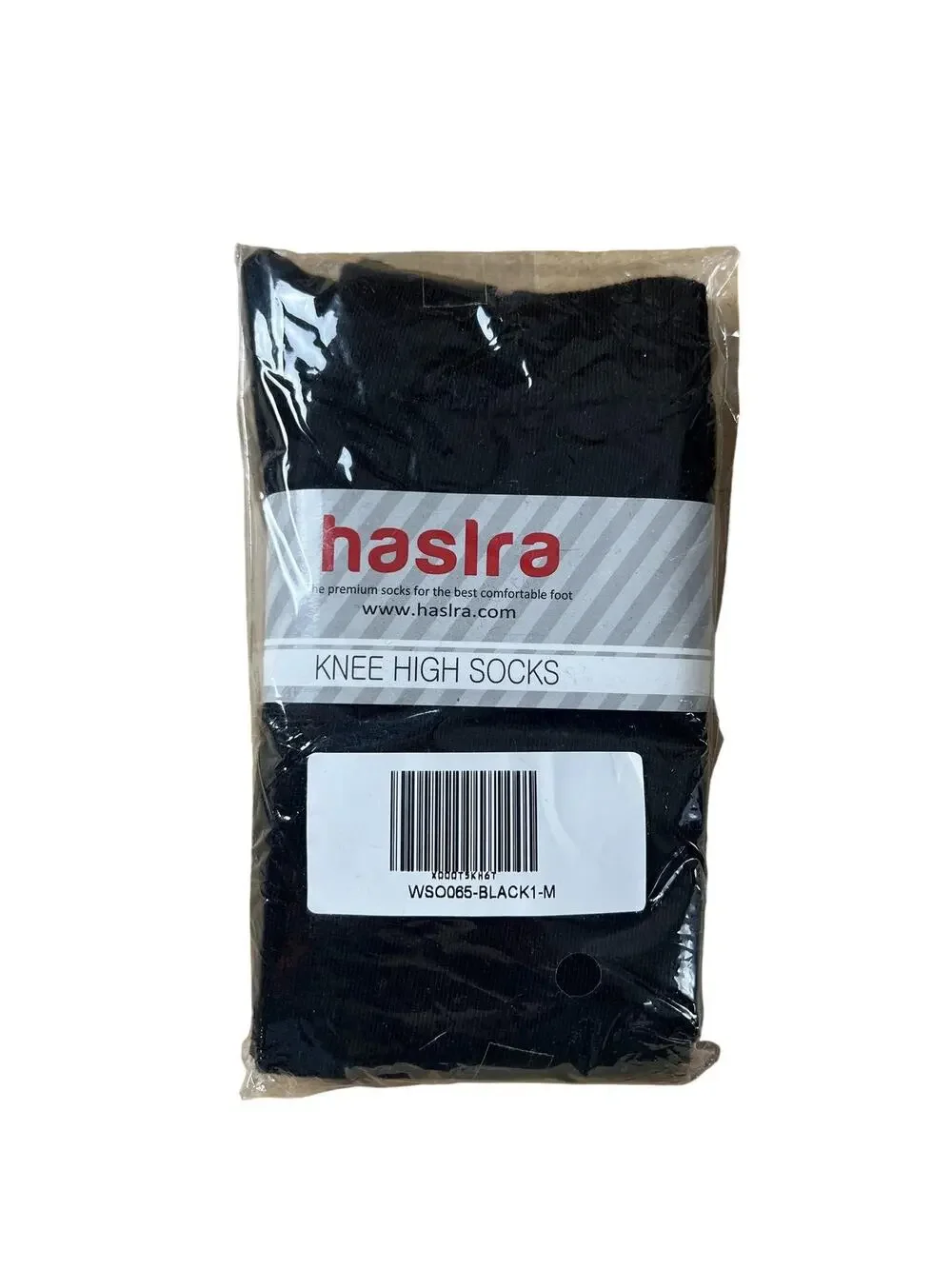 Haslra Socks Womens M Black Knee High Solid Cotton Polyester Spandex Everyday